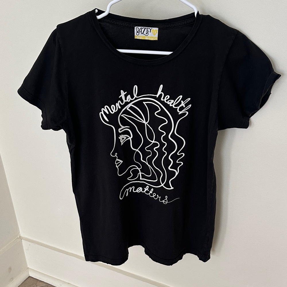 Black Graphic Women's Top - Mental Health Matters